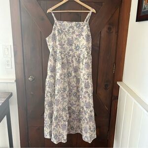Floral / Paisley Spaghetti Strap Midi Dress - Plus Size